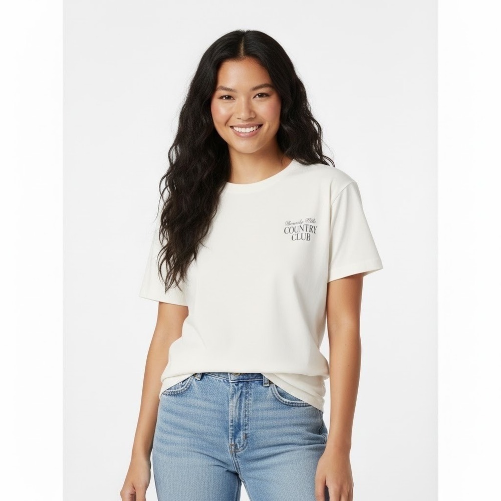 Streetwear Society Beverly Hills Country‎ Club Graphic T Shirt Cream - Size Med